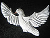 Dove. Flying left. 4” x 6” and 2” x 3.5”