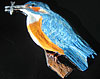 Kingfisher with fish. Facing left. 2.5” x 5”