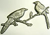 Magpies. Two, on branch. 5” x 6.5”