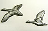 Geese. Choice of 1 or 2, flying left. 1” x 2” and 1” x 1.5”
