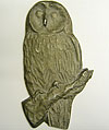 Owl. On branch, facing forward. 7” x 4”