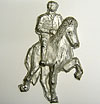 Horse & Rider. Facing front/right. 7” x 4.5”