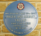 Our Lancaster 2218 is the perfect size and shape for the wording on this special plaque, which is set out in Condensed Times lettering, painted white, with the appropriate Marigold emblem above it, giving an eye-catching splash of colour.