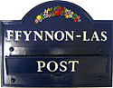 Letter Plate F with room for small emblem or number and own wording (in one line). Width 16" x height 12". Slot size 10". Flap detail: word 'POST' or plain