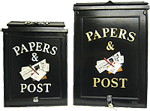 PAPERS & POST with paper, envelope and pen emblem. Painted standard colours.