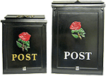 POST with a rose, which is normally painted red but other colours may be requested at no extra cost.