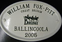William Fox-Pitt Ballincoola plaque